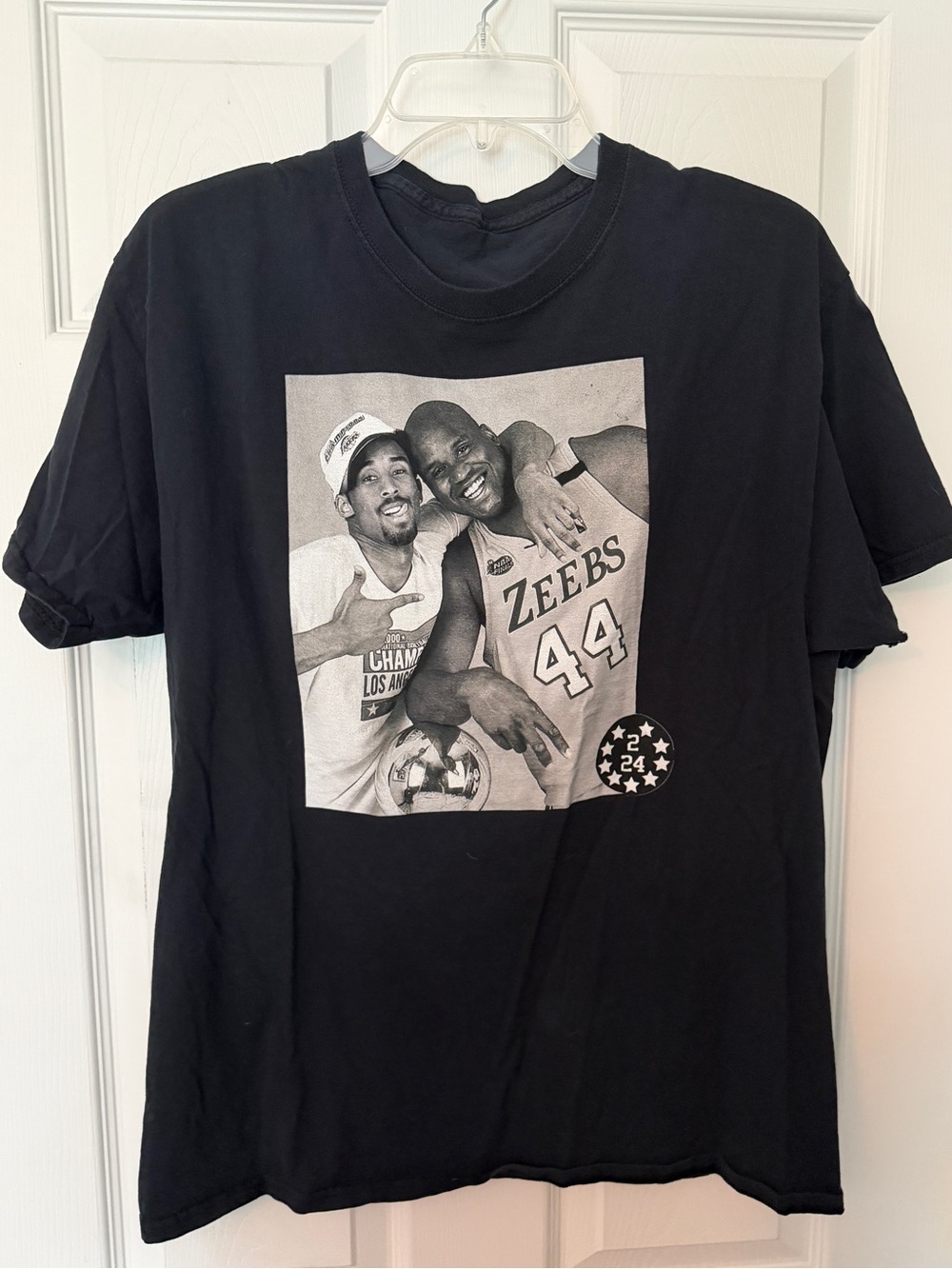 Black Graphic Tee with Zeebs 44 Print Kobe and Shaq
